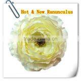 4" Cream/ivory Artificial Ruffle Ranunculus Flower