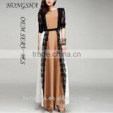 New Fashion Fashion Muslim Women Long Dress Pictures With Lace Pattern Abaya Designs HSD7448 thumbnail-1