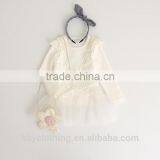 Girls Dresses 2017 New Lovely Girls T Shirt and White Lace Dress With Beads Clothes Set Kids Autumn Children Clothing Set thumbnail-4