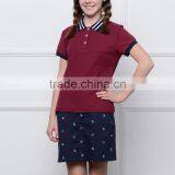 2017 Spring New Girl's Sports T-shirts, Wind Student Polo Shirts, Short Sleeved T-shirts OEM thumbnail-3