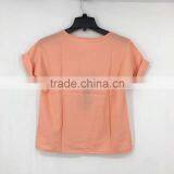 Women Leftover Stock Factory Drectly Sell Orange Print Chiffon T-shirt thumbnail-6
