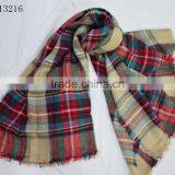 2017 Hot Popular Lady Knitted 100%acrylic Plaid Checked Shawl thumbnail-3