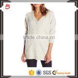 New Style Casual Loose V-neck Oversized Long Sweater for Women thumbnail-1