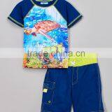New Arrivals Boys Sportswear With Navy And Green 'Dude' Rashguard Set Boys Beachwear Boys Clothes B-NP-TR905-389 thumbnail-1