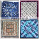 Small Square Silk Scarf, Silk Twill, Plain Crepe Satin, Satin Stripped thumbnail-2