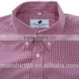 Garment 100% Cotton New Fashion Gingham Men Dress Shirt With Embroidery Men Shirt thumbnail-2