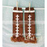 Girls Cotton Brown Rugby Union Leg Warmers With Brown Ruffles RLM05 thumbnail-1