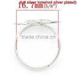 Copper Rings Adjustable Flower Silver Tone Hollow 16.7mm(US 6.25), 10PCs,Jewelry thumbnail-1