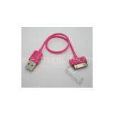 30 Pin 0.2M Pink Iphone Extension Cable Connector For Iphone 4S / 4