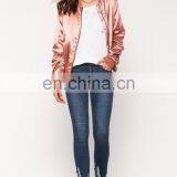 China Clothing Manufacturer Custom Plain Satin Bomber Jacket Wholesale thumbnail-5