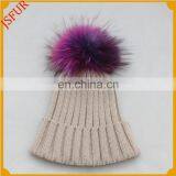 Hot Sale Fur Pompoms Ball Baby Beanies Crochet Kids Hats Lovely Knitted Cap Snowflakes Pom Poms Bobble Ski Hat thumbnail-4