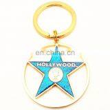Promotion Gift STAR HEART Gold Cut Metal KEY CHAIN Key Ring thumbnail-1