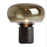 Тумбочное лампа для спальни с мраморным основанием и стеклянной крышкой thumbnail-2