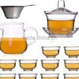 Glass Teaset,Gaiwan+Pitcher+Cups+Filter