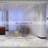 Decorative tempered acid etched frosted glass panel for curtain wall