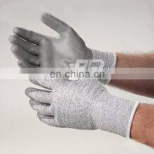 Factory Direct-13G HPPE+Fiberglass PU Coated 5 Level Cut Resistant Glove thumbnail-5