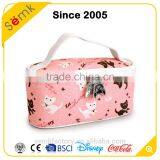 Custom Made Animal Printing Women Pink Pvc Canvas Cosmetic Bag thumbnail-1