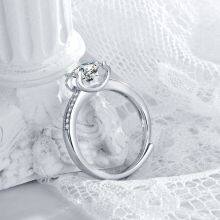 2021 Fashion Jewelry Competitive Price Clearity White D Color Moissanite 925 Sterling Silver Resign Rings For Engagement Party thumbnail-4