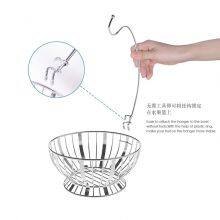 Steel Fruits Organiser Stand Rack Kitchen Iron Wire Banana Hanger Hanging Fruit Mesh Metal Basket thumbnail-3