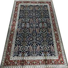 Yamei Lagend Royal Blue Color Handmade Silk Persian Rug and Tapestry for Sale thumbnail-1