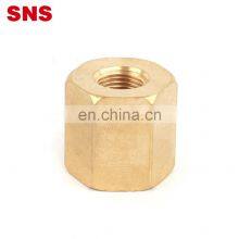 SNS Pneumatic BL Series Female Thread Straight Connector Adapter Brass Pipe Fitting Long Hex Coupling Nut thumbnail-5
