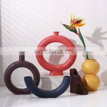 Morandi Color Modern Nordic INS Style Geometry Design Model Home Decorative Flowers Ornament Mini Ceramic Vase thumbnail-5