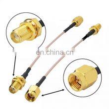 RF Coaxial Cable Nut Washer Gold Plated Straight Female SMA Bulkhead to SMA Male With 1.37 1.32 1.13 178 thumbnail-2