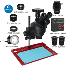 Soldering 3.5X-90X Trinocular Stereo Industrial Microscope+Digital Camera For PCB Board