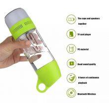 Wholesale Custom Label New Arrival 400ml Water Bottle Travel Portable Wireless Rechargeable Plastic Music Speaker thumbnail-5