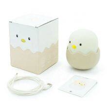 Dropshipping Eggshell Chicken Emotion Silicone Night Light LED Charging Intelligent Induction Children's Bedside Lamp thumbnail-6