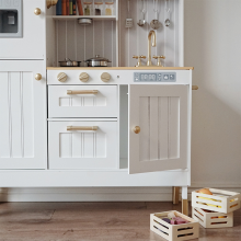 Wooden Simulation Kitchen Experience Store, Pretend Play, Sound and Light, Large Refrigerator, Baby Simulation, Parent-child Cooking Tableware Toys. thumbnail-2