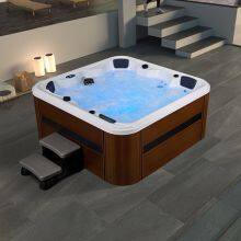 European Market Massage Smooth Modern Freestanding 6 Person Hot Tub Outdoor Spa Jacuzzi Large Bath Tub thumbnail-1