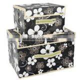 Foldable Non-woven Black Paper Shoe Storage Box thumbnail-1