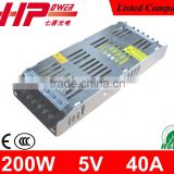 Factory good priceb ac dc ultra thin slim power supply 5v 40a 200w