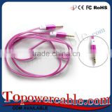 Ultra Thin Flat Noodle Design Stereo 3.5Mm Aux Audio Extension Cable