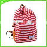 Fashion Girl Canvas Shoulder Bag Contracted Stripe Backpack School Backpack