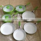 10 pcs Green Nonstick ceramic fry pan sets