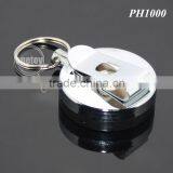 60cm Length Stainless Steel Wire Round Shaped Clips Plastic Metal Retractable Key Ring thumbnail-4