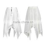 PQ-149 PUNK Women's White Shortl Crochet Bat Irregular Mesh Skirt thumbnail-4