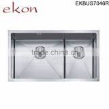 Customsize Design Stainless Steel Handmade Double Bowl Kitchen Sink thumbnail-3