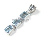 925 silver jewelry with blue stone Indian silver pendant wholesale jewelry natural semi precious gemstone