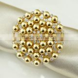 fashionable flower shape crystal metal alloy napkin rings
