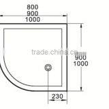 SUNZOOM Curved Shower Base,round Corner Shower Base,upc Round Shower Base thumbnail-2