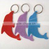 Cheap animal shape felt keyring as promotional gift with logo print