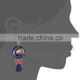 Valentine Exotic Blue Tassel Painted Roud Drop Earingfor Women With New Design thumbnail-4