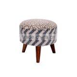 Natural Fibres Wooden Round Sofa Stool