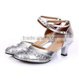 High Quality Indoor Women Latin Dance Shoes Shiny Women Cha-cha Dance Shoes Low Heel Women Ballroom Dance Shoes thumbnail-4