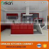 Red Lacquer High Gloss Cupboard MDF Wooden Kitchen Cabinet thumbnail-1