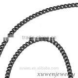 3.5mm IP Black Mens Chunky Curb Link 316l Stainless Steel Jewelry Foot Chain