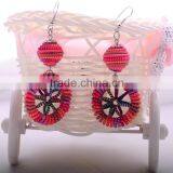 >>>New Design Fine National Style Handmade Woven Big Lantern Colorful Rope Jewelry Fancy Drop Earring/ thumbnail-3